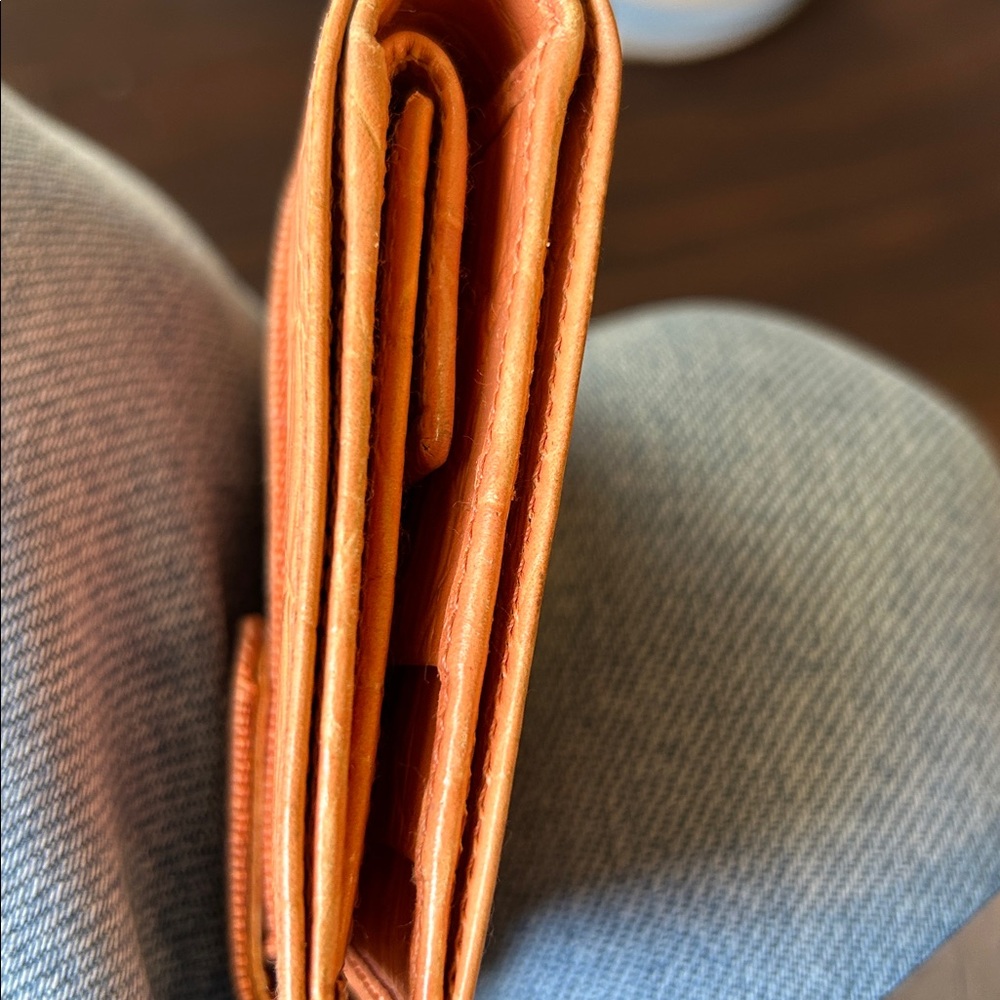 Salvatore Ferragamo Peach Wallet with Gold Accent - Picture 7 of 8